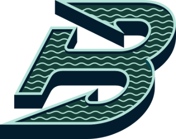 The Boston Fleet's green and mint logo, which looks like a sideways anchor.