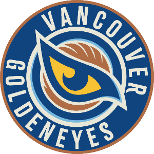 The Vancouver Goldeneyes logo, which features a blue circle with a fierce eye inside.
