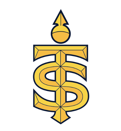 The Toronto Sceptres logo, a yellow T over a yellow S with a yellow circle and triangle on top.